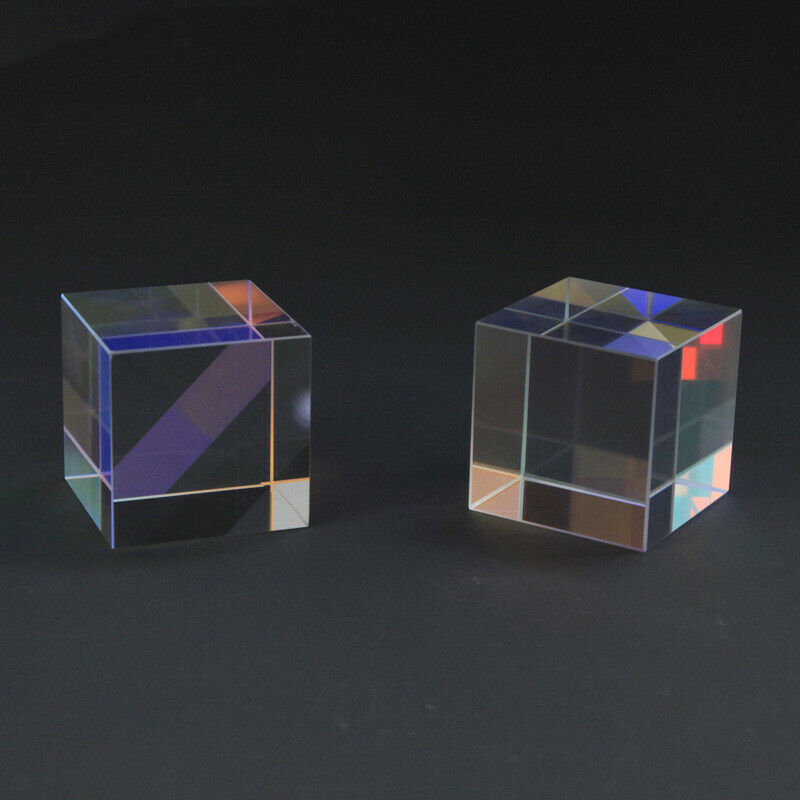 1PC Prism Six-Sided Light Combine Cube Prism Stained Glass Beam Splitting.l8