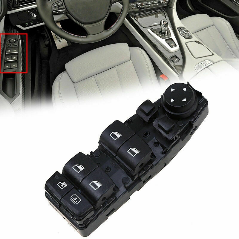For BMW 5-Series F10 F11 2011-2017 Black Car Master Window Control Switch
