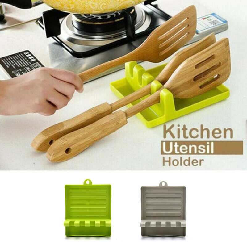 Kitchen Heat Resistant Spoon Rest Cooking Utensil Spatula Holder Storage .l8