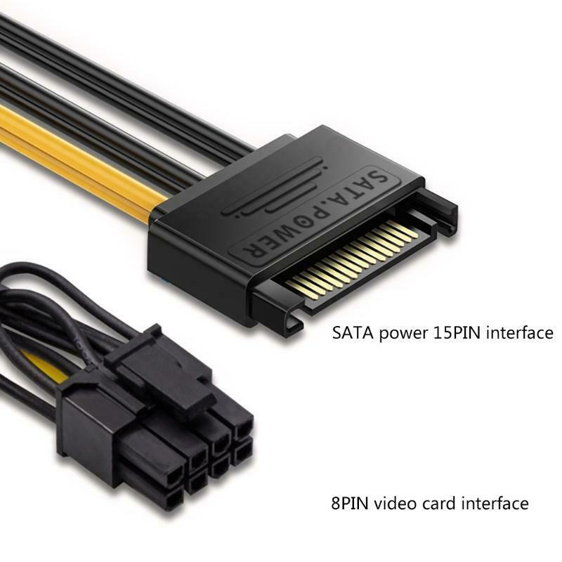 15-Pin SATA Male to 8Pin(6+2pin) PCI-Express Male Video Card Power Adapter