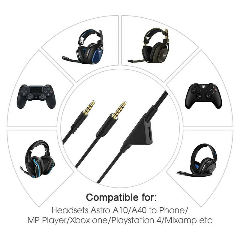 Replacement Cord Cable for Astro A10 A40 A30 G233 Gaming Headset CableI7CA