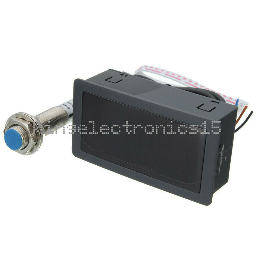 1PCS Green LED Tachometer Tach RPM Speed Meter With Hall Proximity Switch Sensor