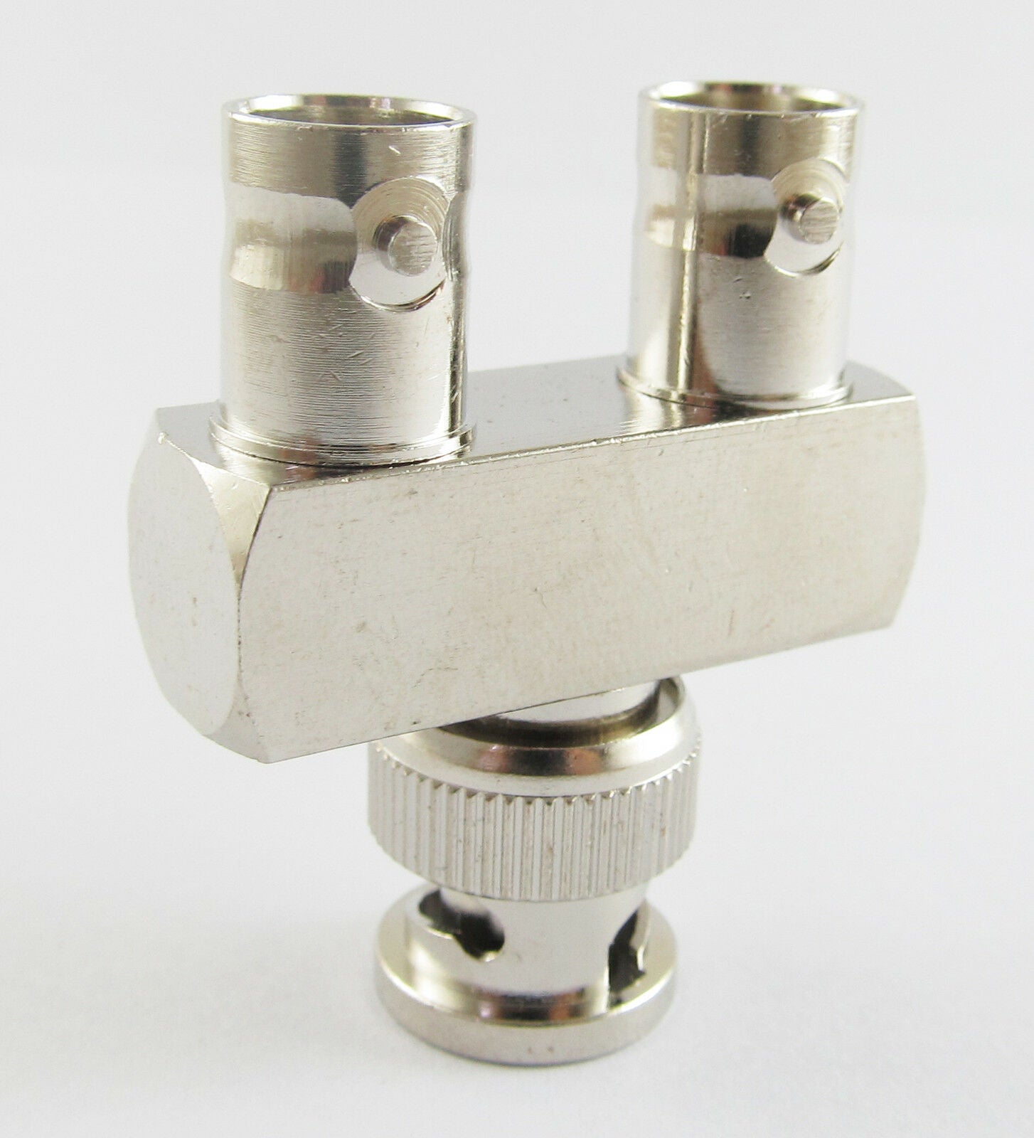 1pc Brass BNC Plug Male to 2 Female Jack 3 Way RF Adapter Connector For CCTV