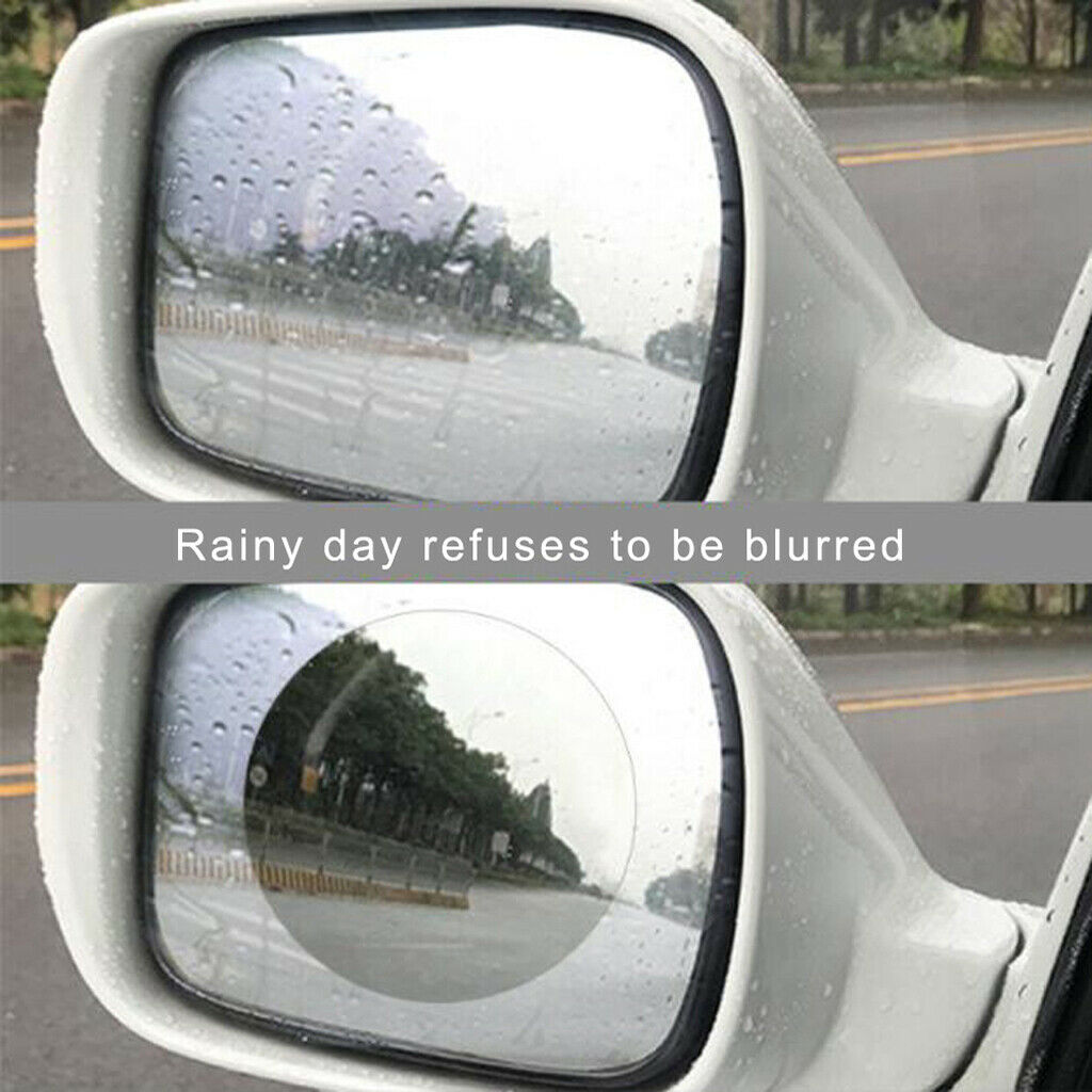 2PCS Oval Car Rearview Mirror Waterproof Anti Fog Rain Coating PET Film