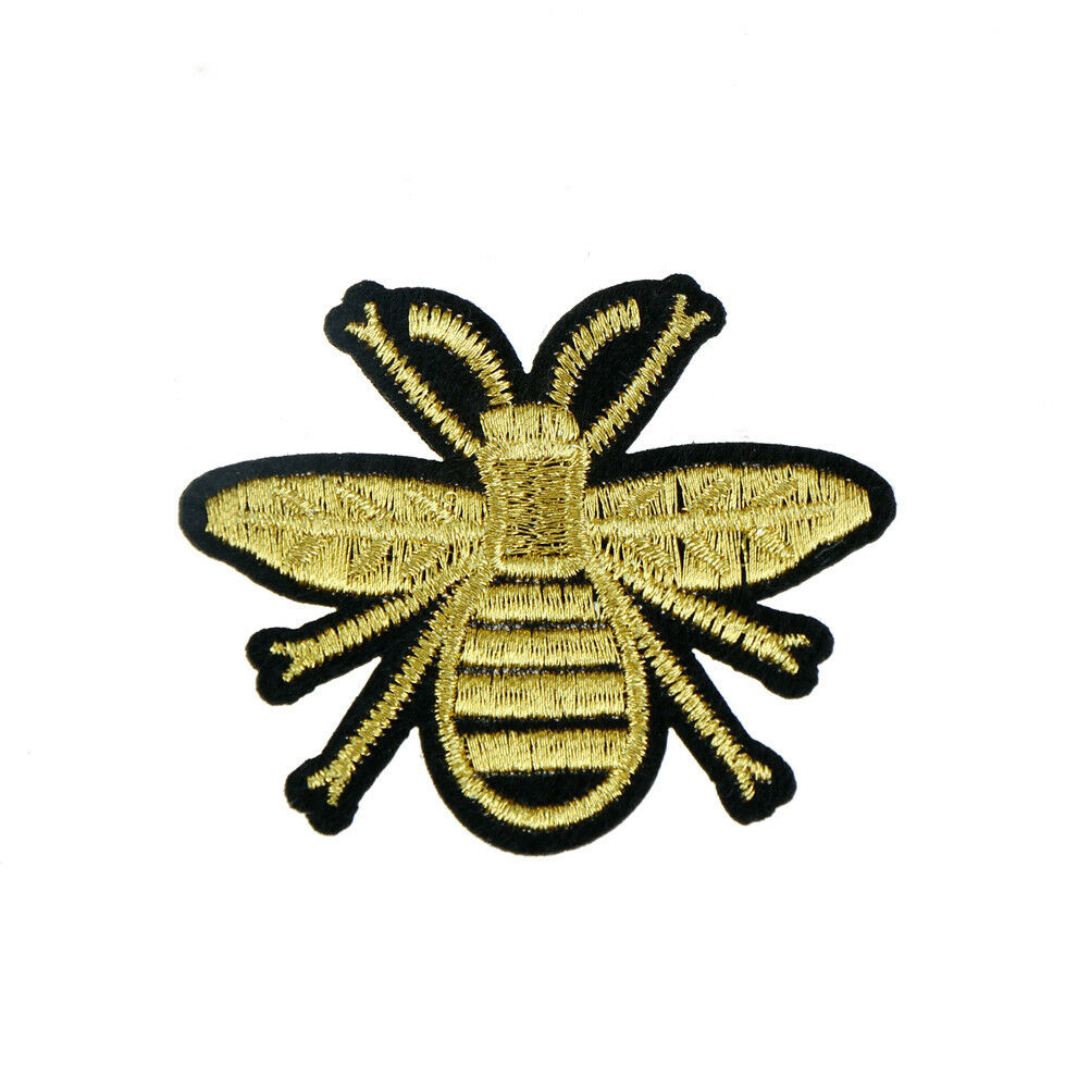 golden bee embroidery iron/sew on patch applique hat bag badge motif .l8