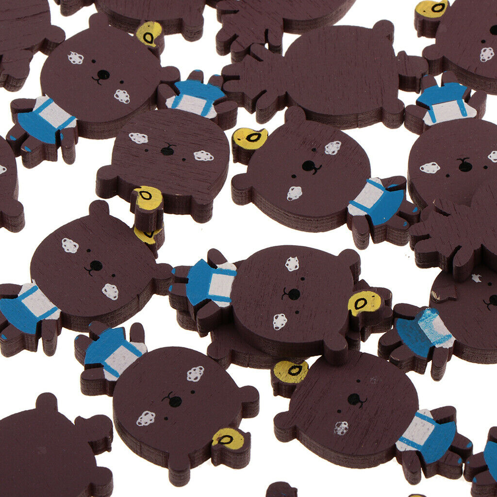 50 X Wooden Animal Shaped Pieces DIY Kids Toys \u0026 Jewelry Making