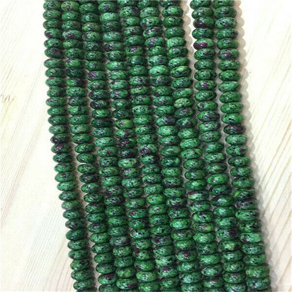 1 Strand/67Pcs 10x6mm Ruby in Fuchsite Rondelle Abacus Spacer Beads 15.5" HH363