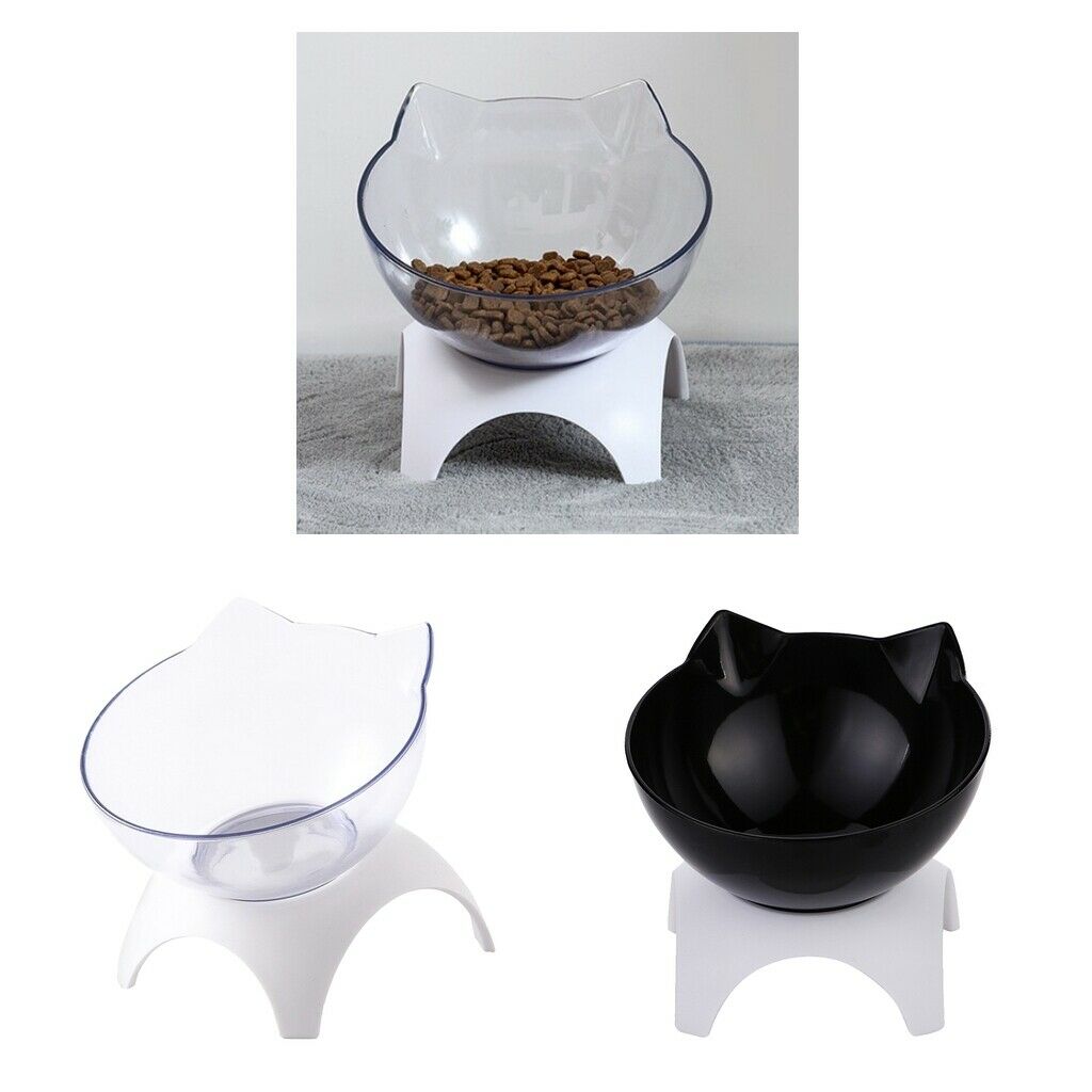 Set of 2 Kitten Puppy Single Elevated Bowls Raised Feeder Single Bowls
