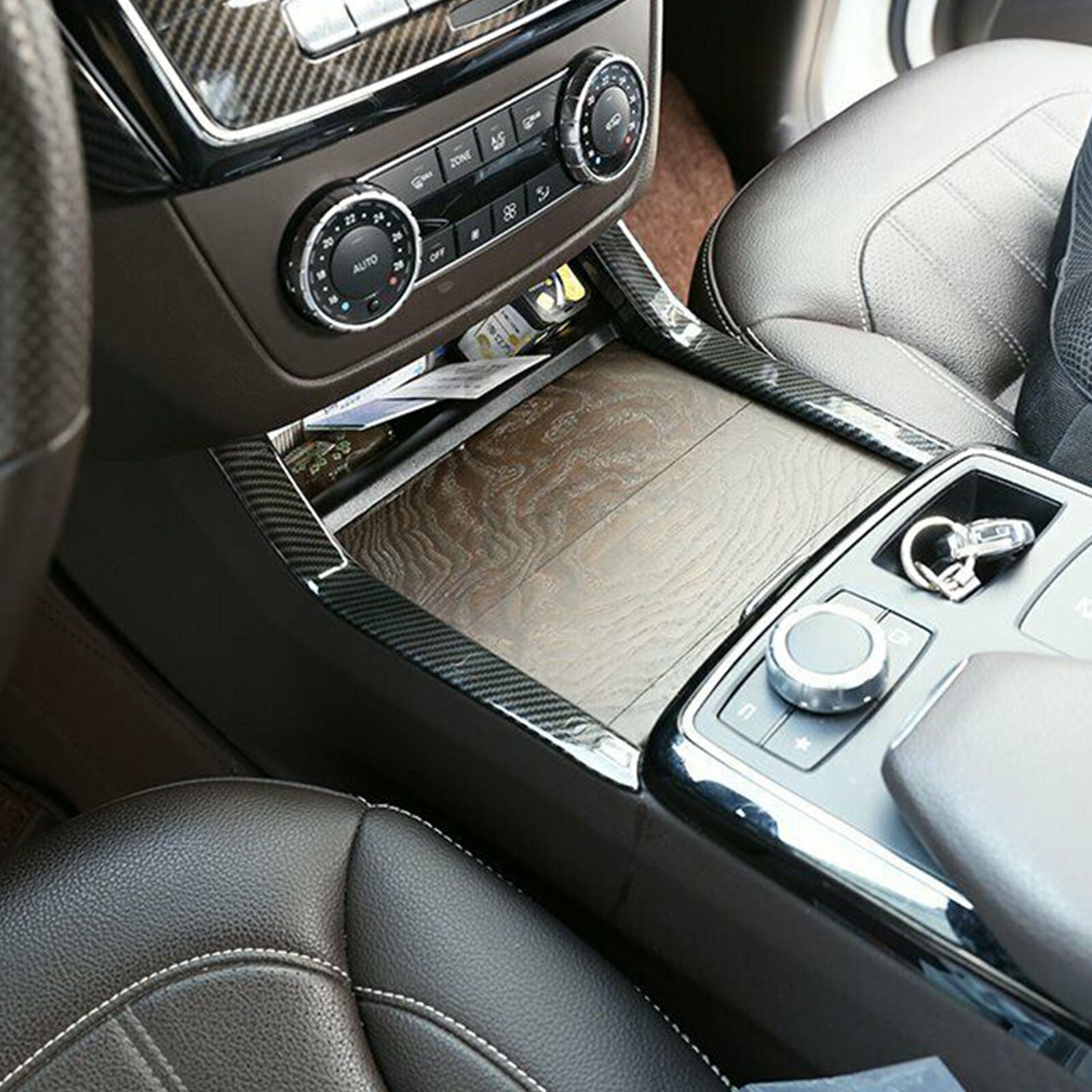 Carbon fiber ABS Center Console Side Cover For Mercedes Benz GLE GL GLS ML 13-19