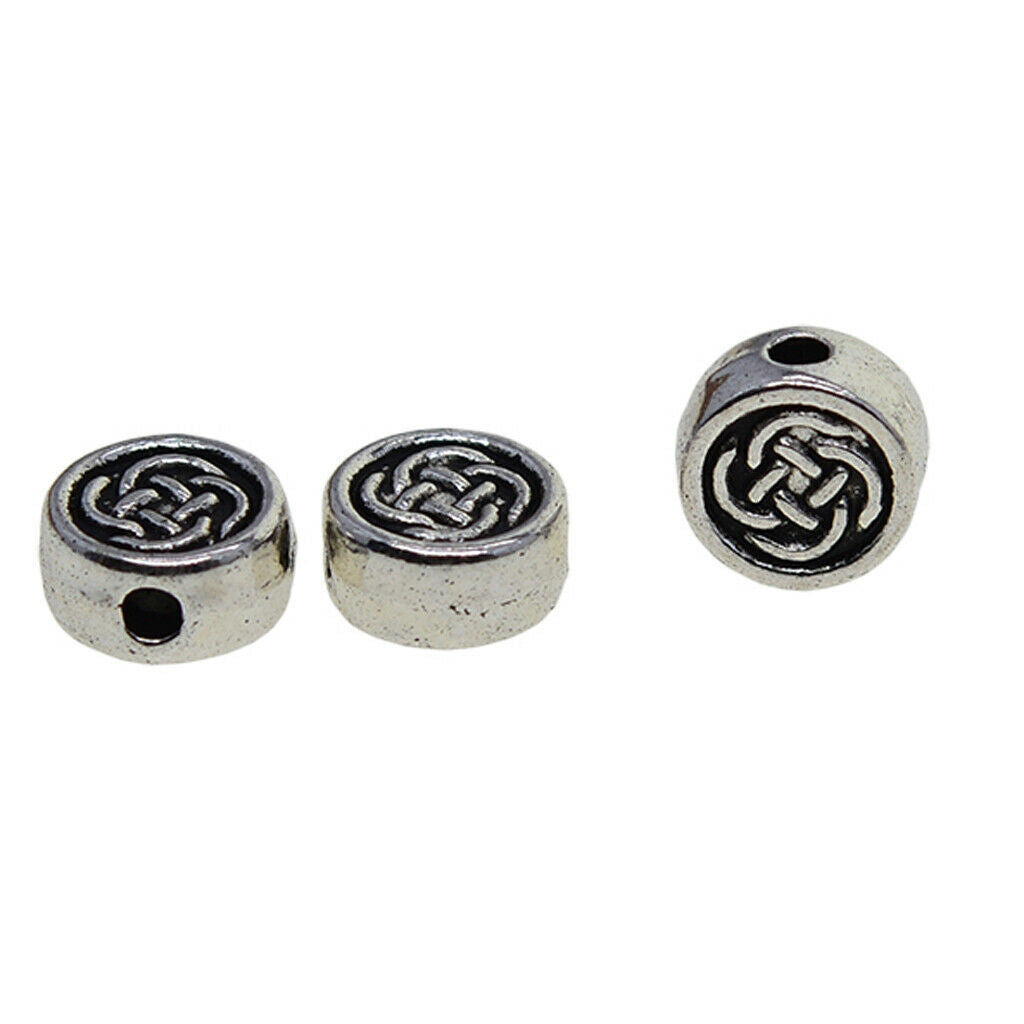 100Pcs Celtic Knot Beads Loose Spacer Round Beads Charms DIY Jewelry Making