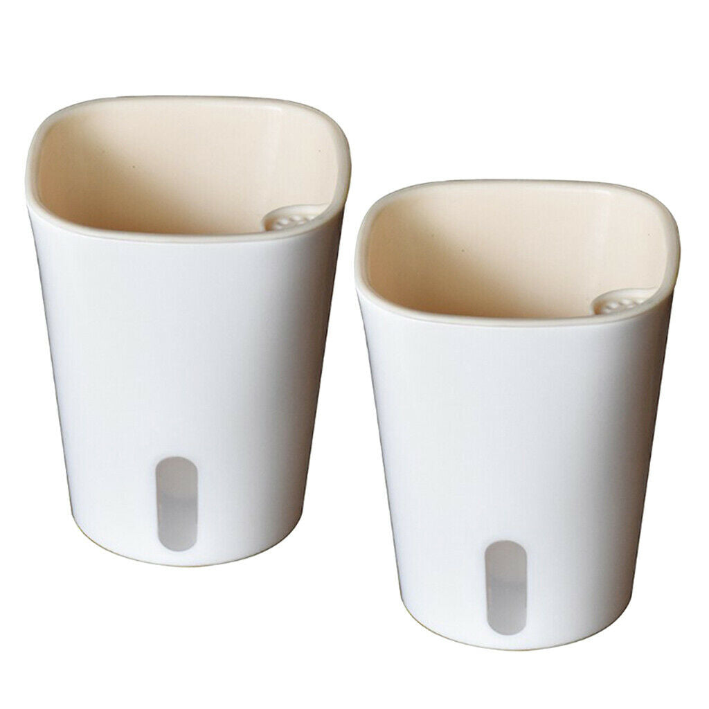 Set of 2 Self Watering Planter Large Planter Gardening Flowers Pots White