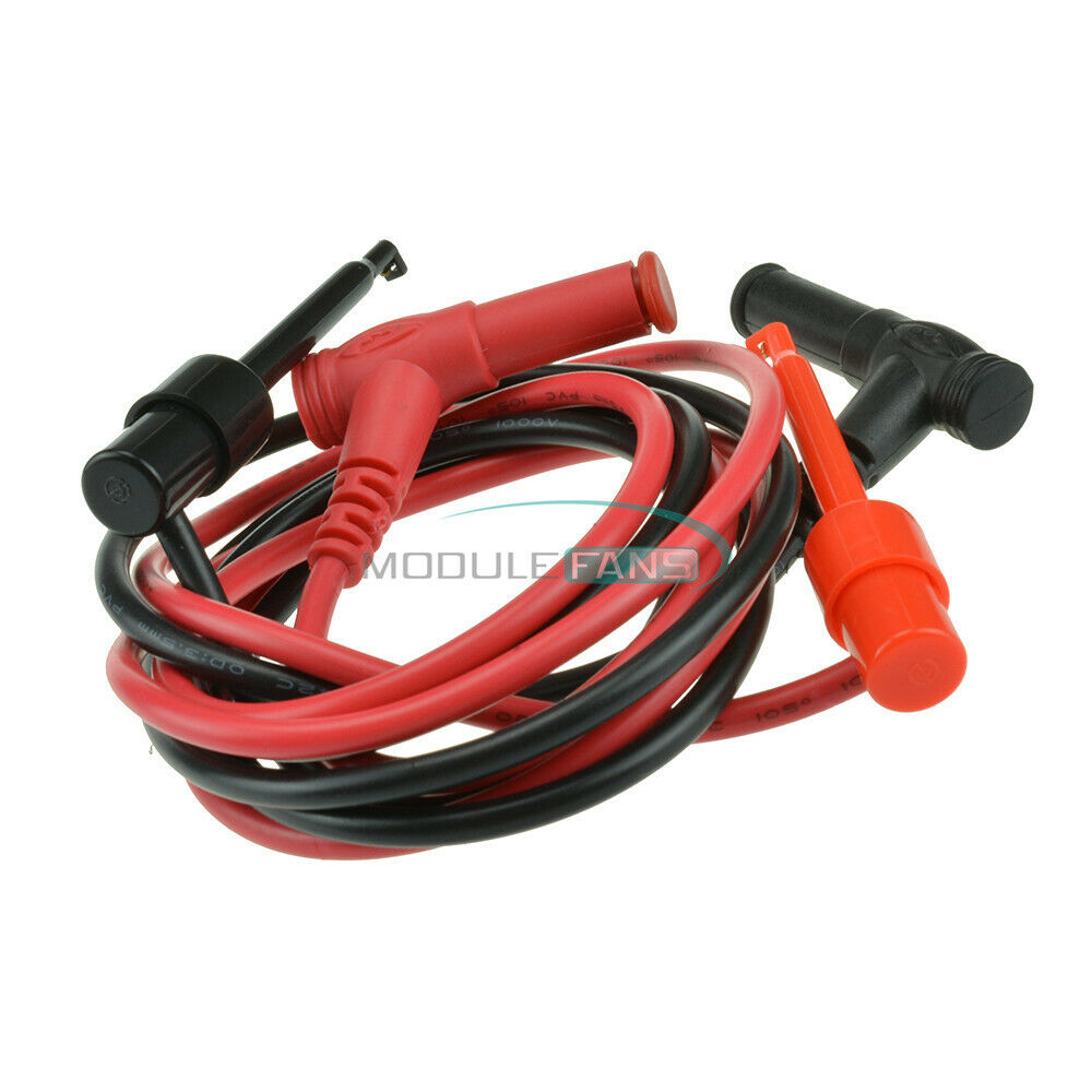 1Pair Test Hook Clip Probe Banana Plug For Multimeter Test Equipment Black/Red