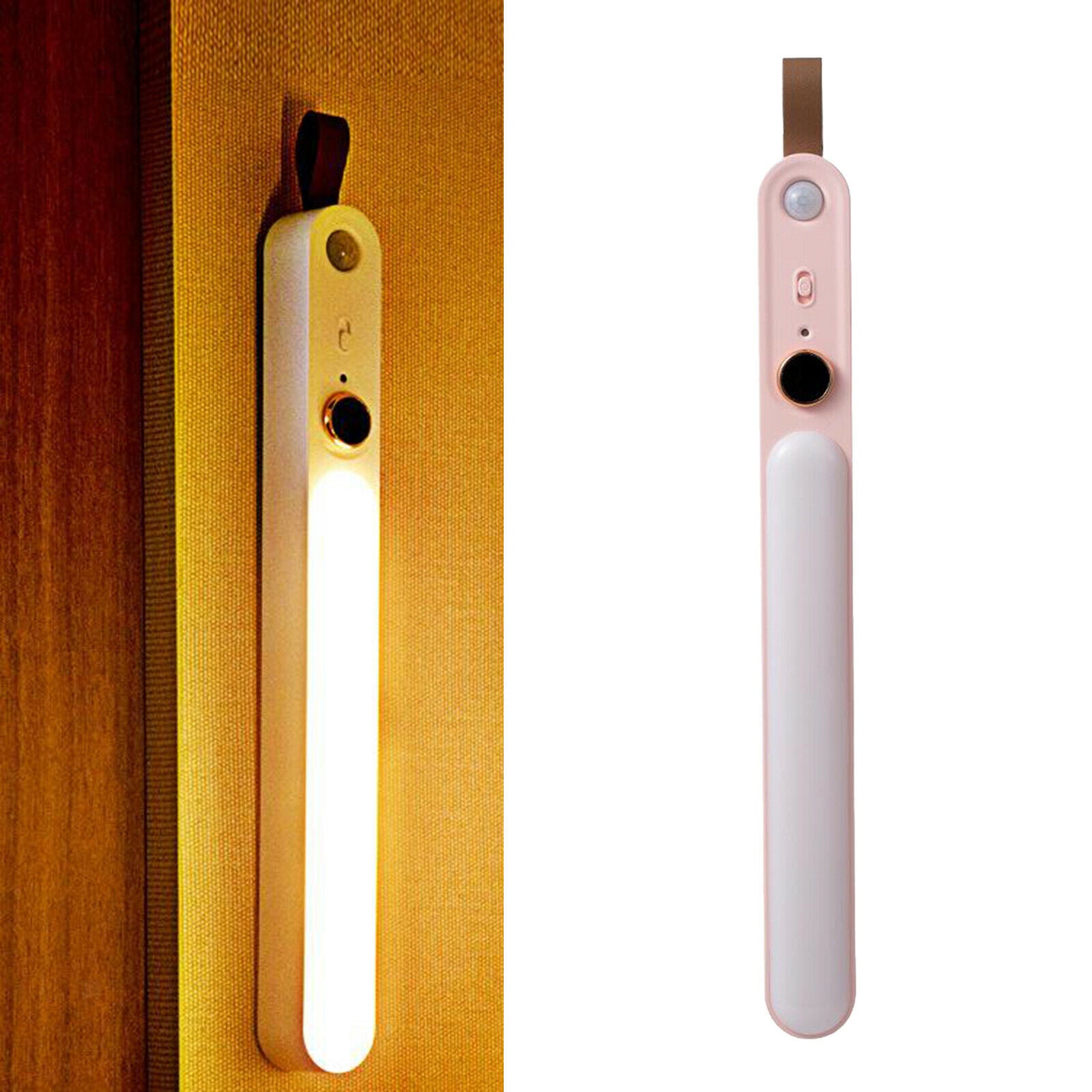LED USB Cabinet Night Light Motion Sensor Stick Closet Lamp Indoor Pink