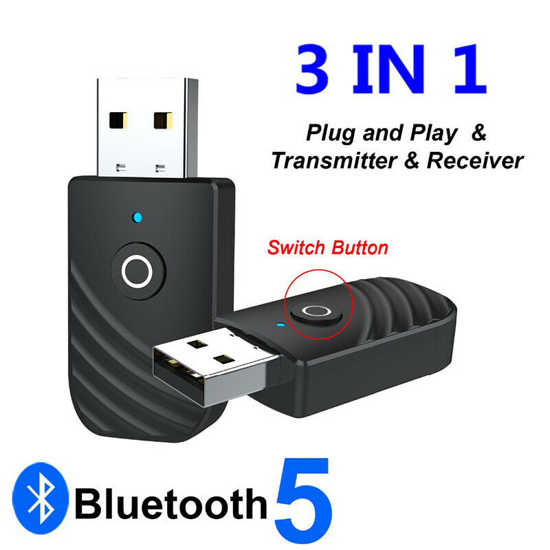 tebe Wireless USB Bluetooth Adapter 5.0 3 in 1 Audio Receiver Transmitter.l8