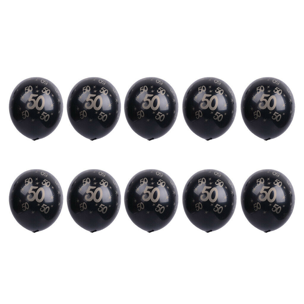 10 Pieces Age Figures Numbers Balloon Birthday Anniversary Decoration 50
