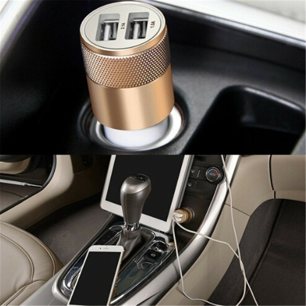 DC 3.1A Portable Mini 2-Port USB Universal Fast Car Charger For Phones laptop Tt