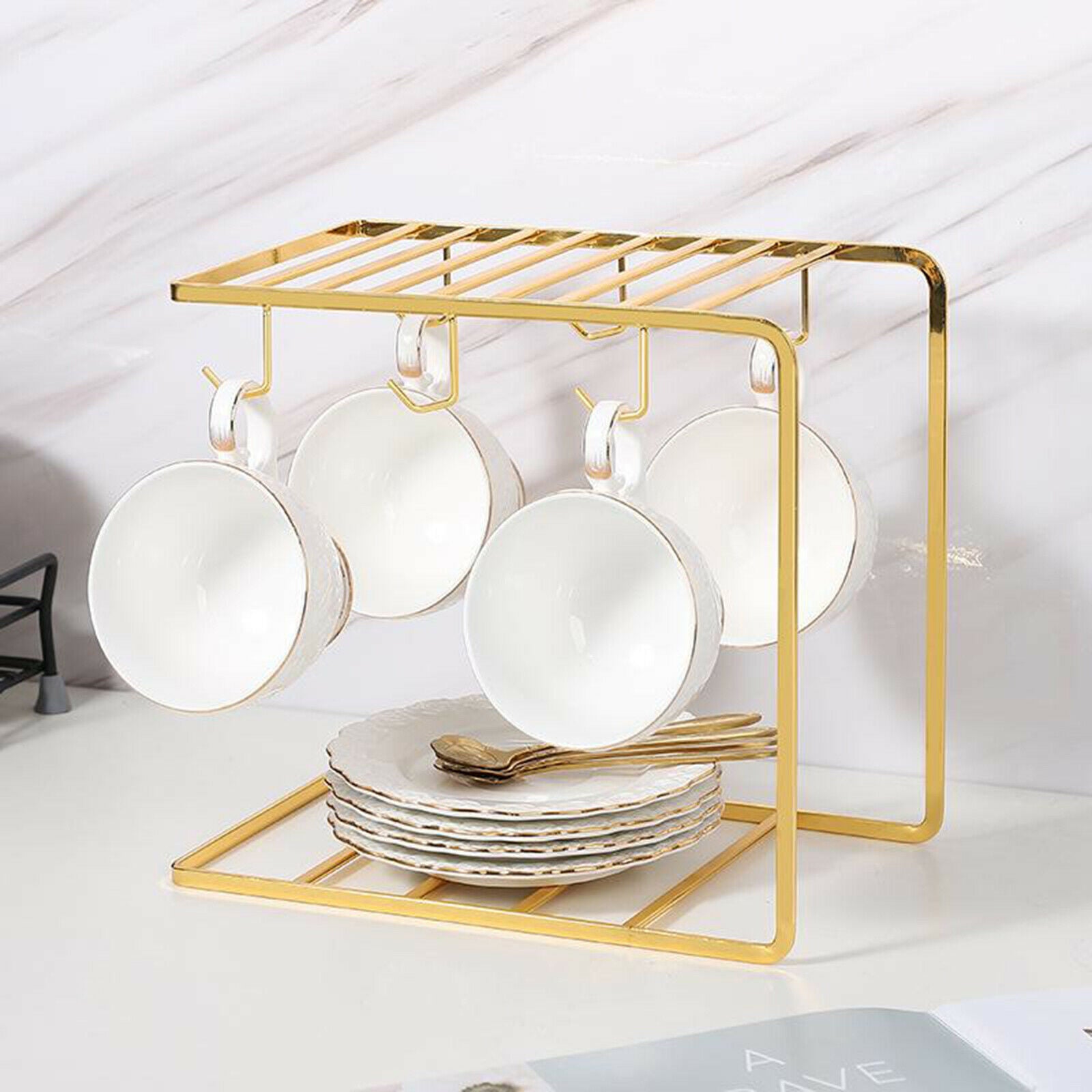 Minimalist Cup Holder Stand Cup Hooks Drainer for Home Kitchen Storage