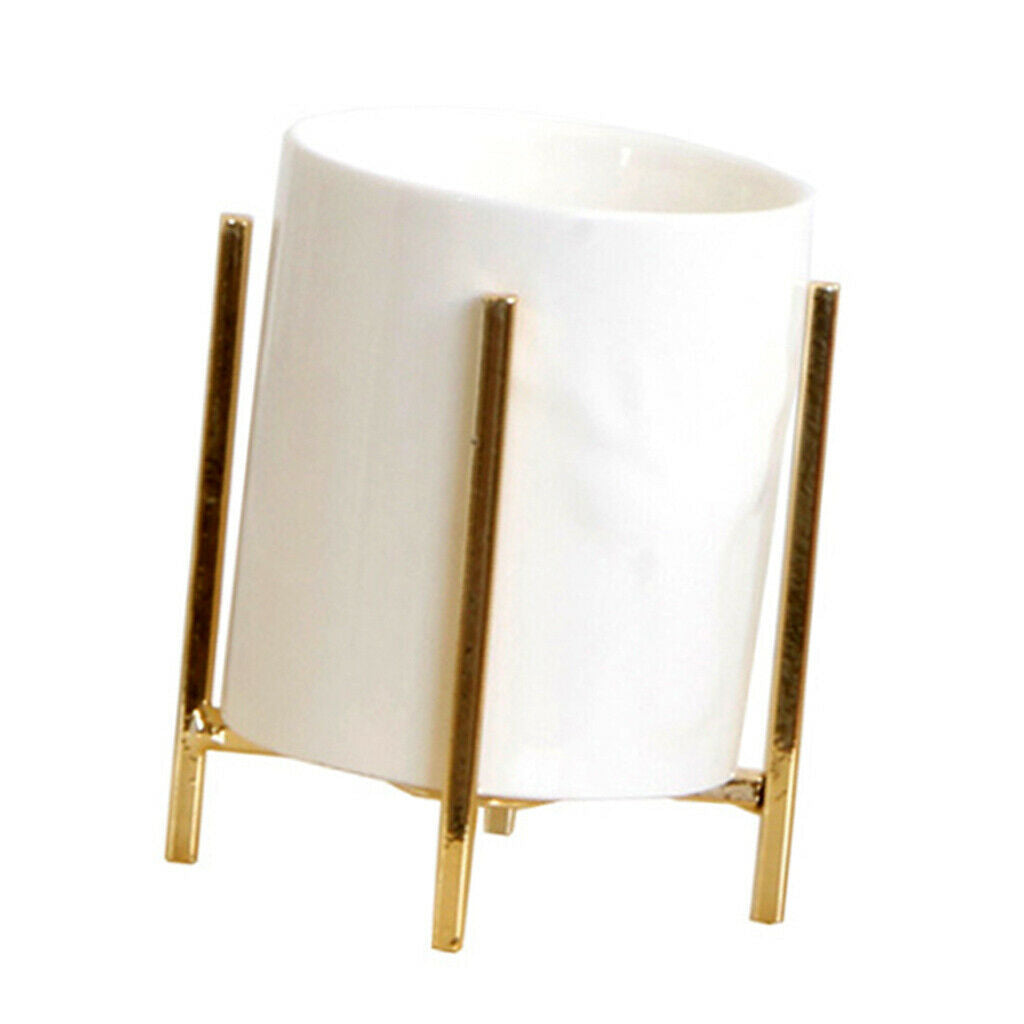 Nordic Style Tabletop Storage Makeup Brush Jewelry Holder w Golden Rack L