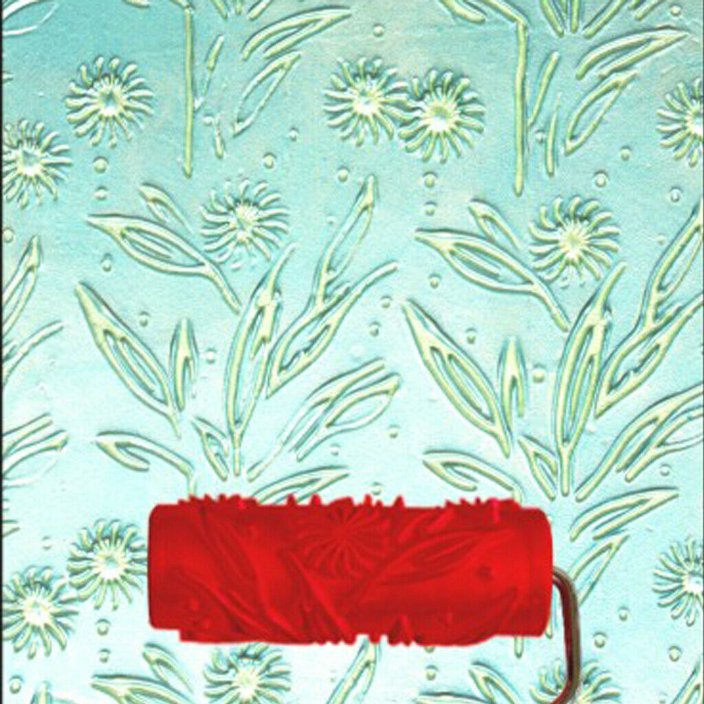 5'' Rubber Flowers Pattern Painting Roller Wall Decoration Brush Tool