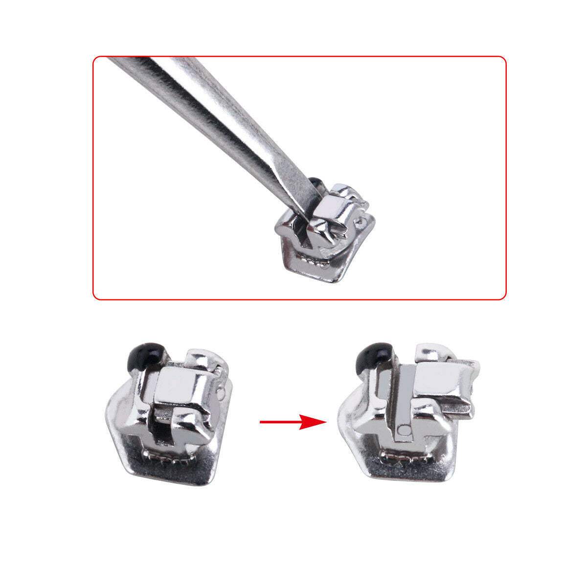 3 X Dental Orthodontic Self-Ligating Brackets Roth.022 Hooks 3 4 5 & Tool AZDENT
