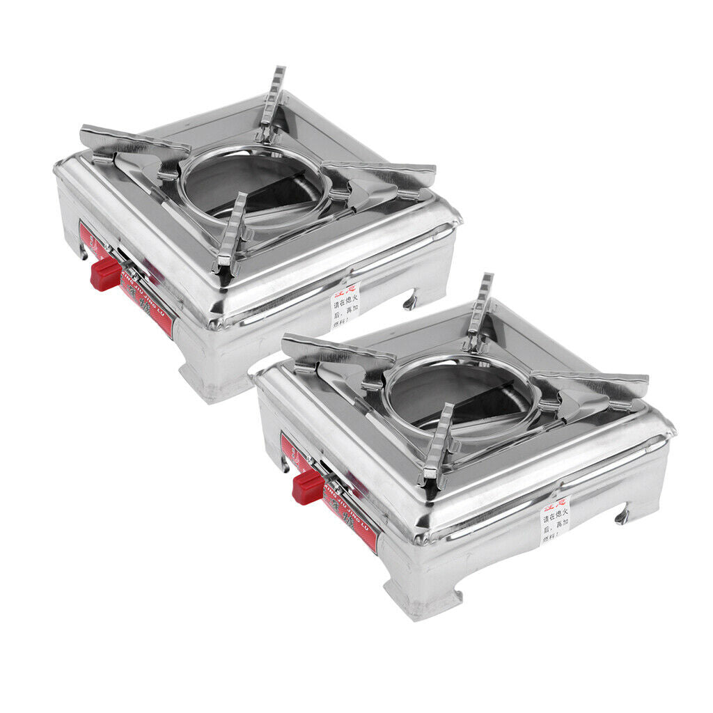 2 Pieces Mini Alcohol Stove Burner Spirit Furnace Square Shape for Fishing