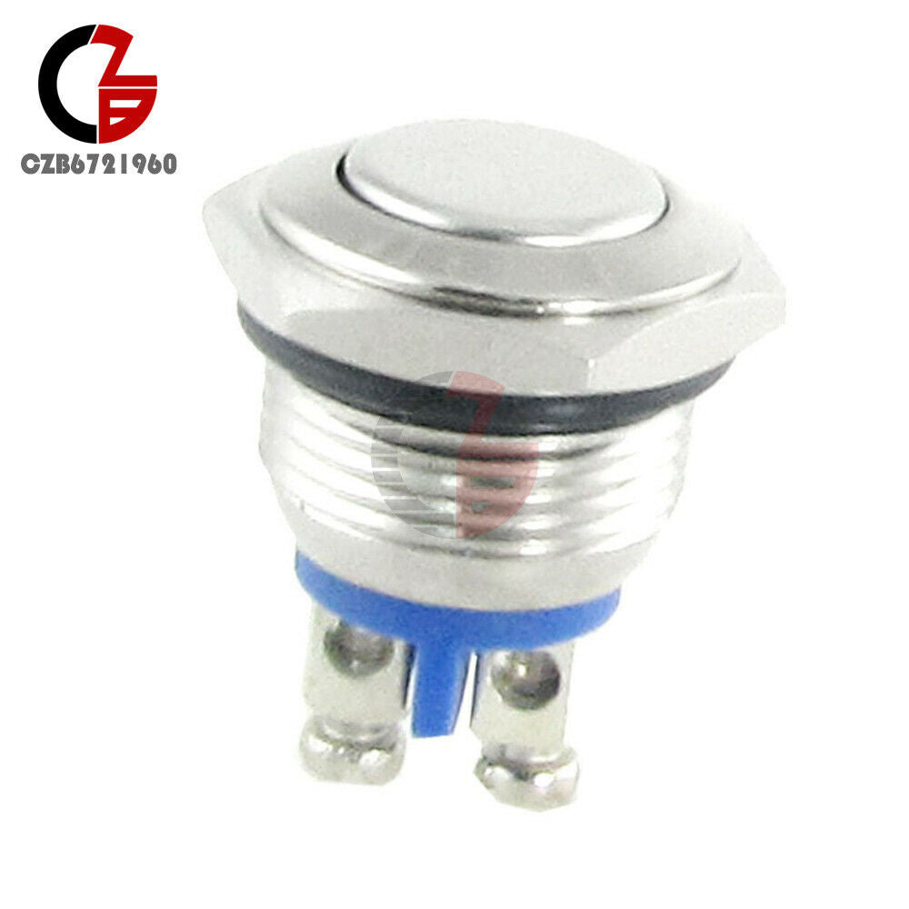 5PCS 16mm Anti-Vandal Momentary Stainless Steel Metal Push Button Switch NO