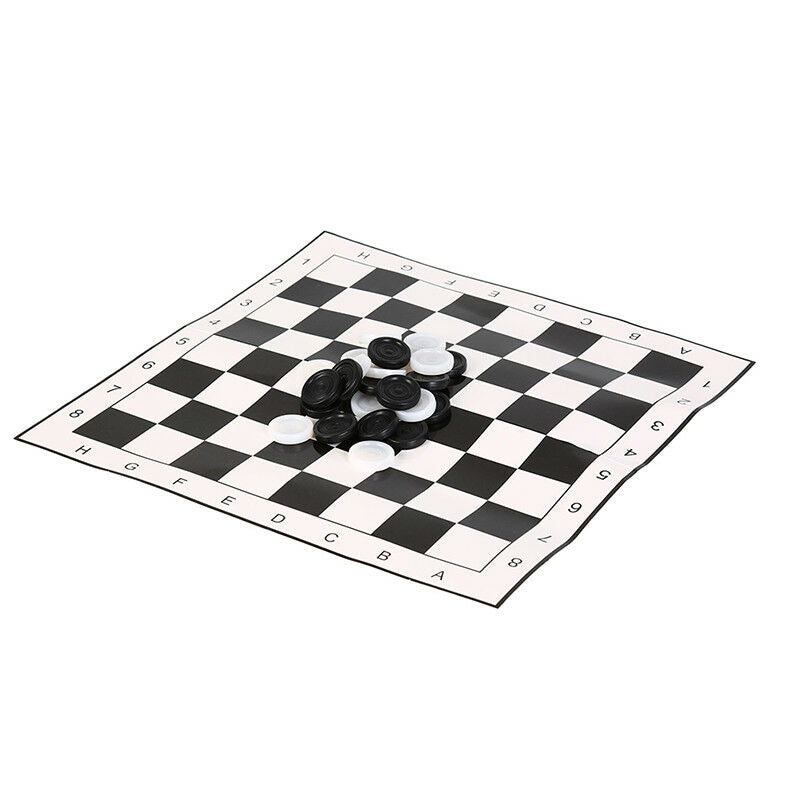 international checkers portable folding plastic chess game board + 24pcs cheBDA