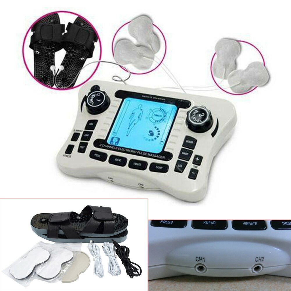 Dual Channel Output Pain Relief Electrical Nerve Muscle Body Stimulator Sport