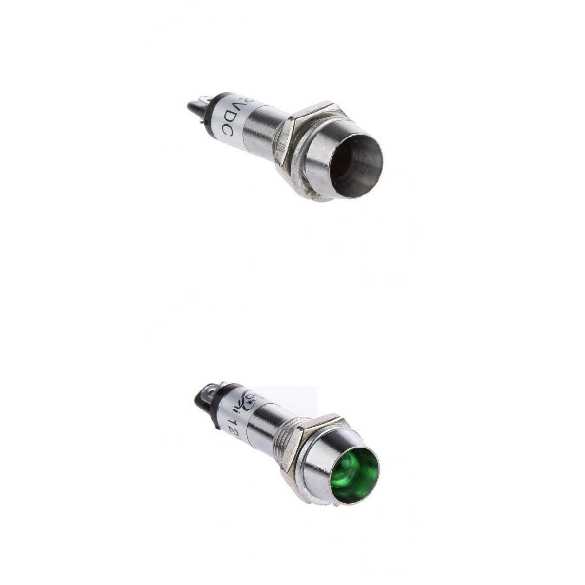 20 Pieces 12V DC 8mm Power Indicator Signal Light XD8-1 Led Light  Green