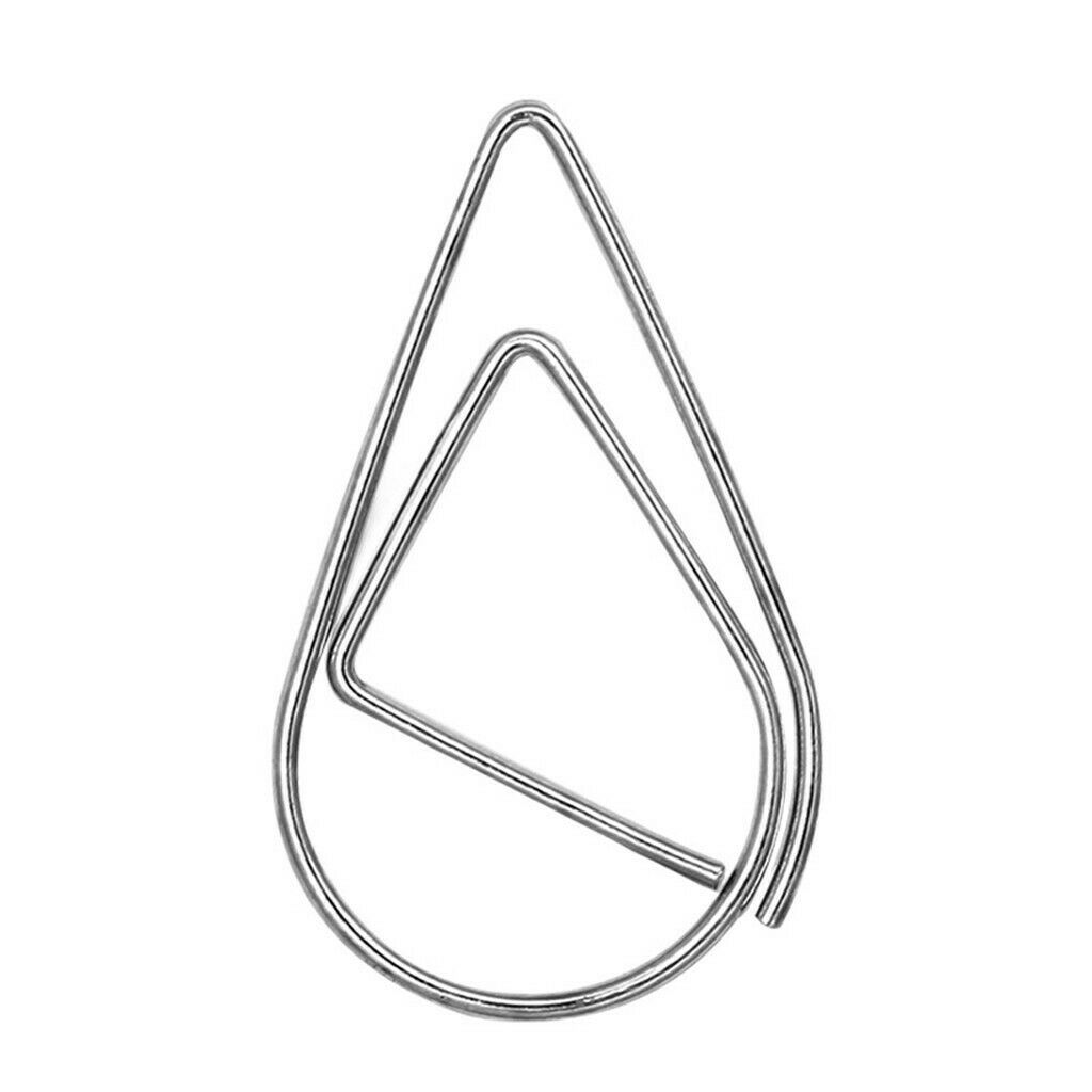 50x Paperclips Bookmark Water Drop Shape Birthday Gifts Child Stationery 34 X 20