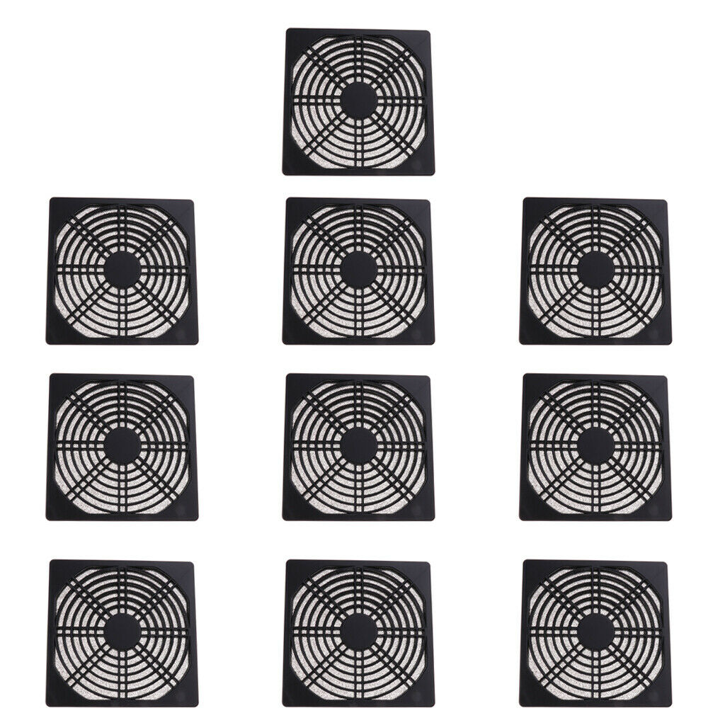 10Pack Dustproof 120mm Computer Case Fan Dust Filter Guard Grill Cover Black