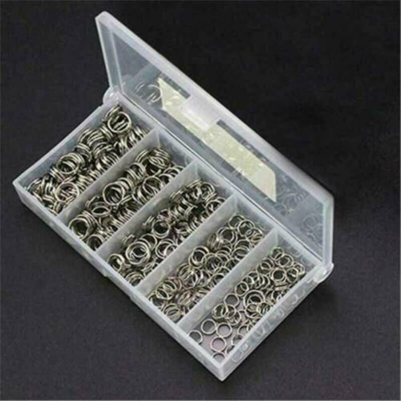 250pcs 5 Size Fishing lures Split Rings Stainless Steel For Fish Snap Connector-