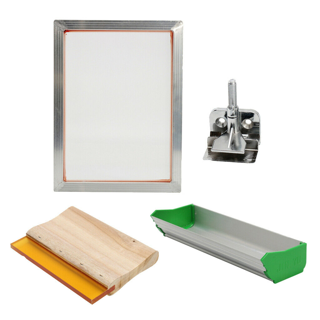Screen Printing Kit(5pcs/set) Aluminum Frame + Hinge Clamp + Emulsion Scoop