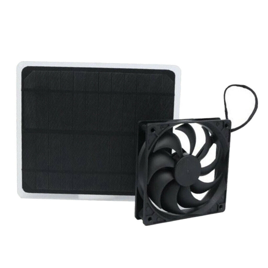 12V 5W Solar Panel Fan Charger Kit Backup Cooling Fan for Van Camper Camping