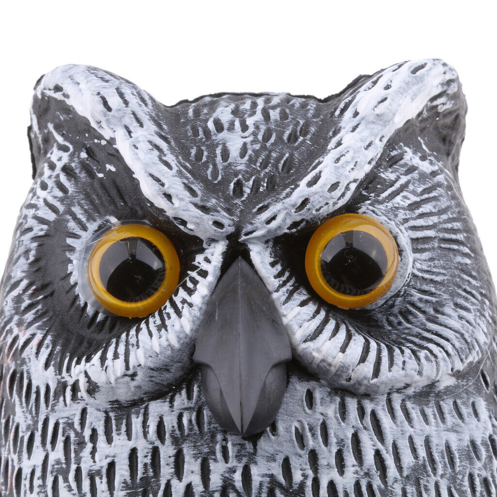 2Pcs Large Cute Realistic Owl Decoy Statue Yard Lawn Garden Scarecrow Scarer