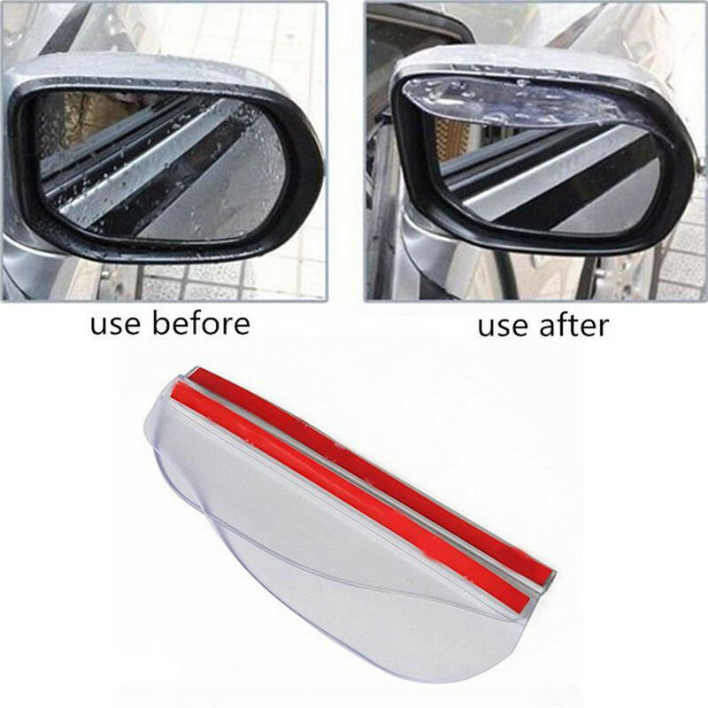 1 Pair Car Rearview Mirror Rain Water Rainproof Eyebrow Cover Side Shield AT Tt