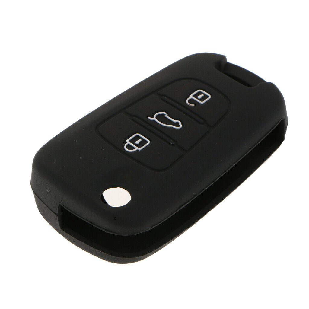 Silicone Car Key Cover ForHyundai 3 Button Smart Key Fob Black