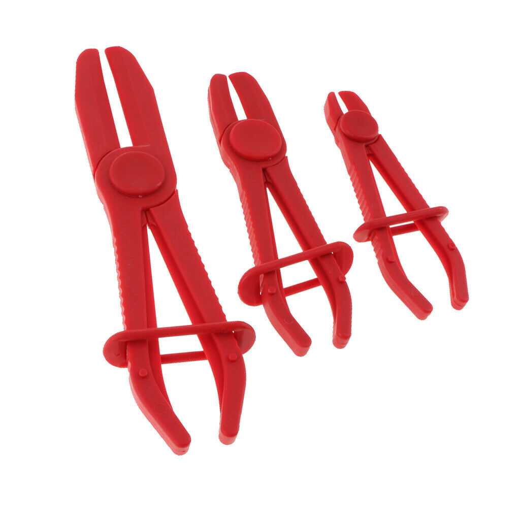 3X Brake Fuel Water Line Clamps Pinch-Off Pliers Kit Red 0-60mm