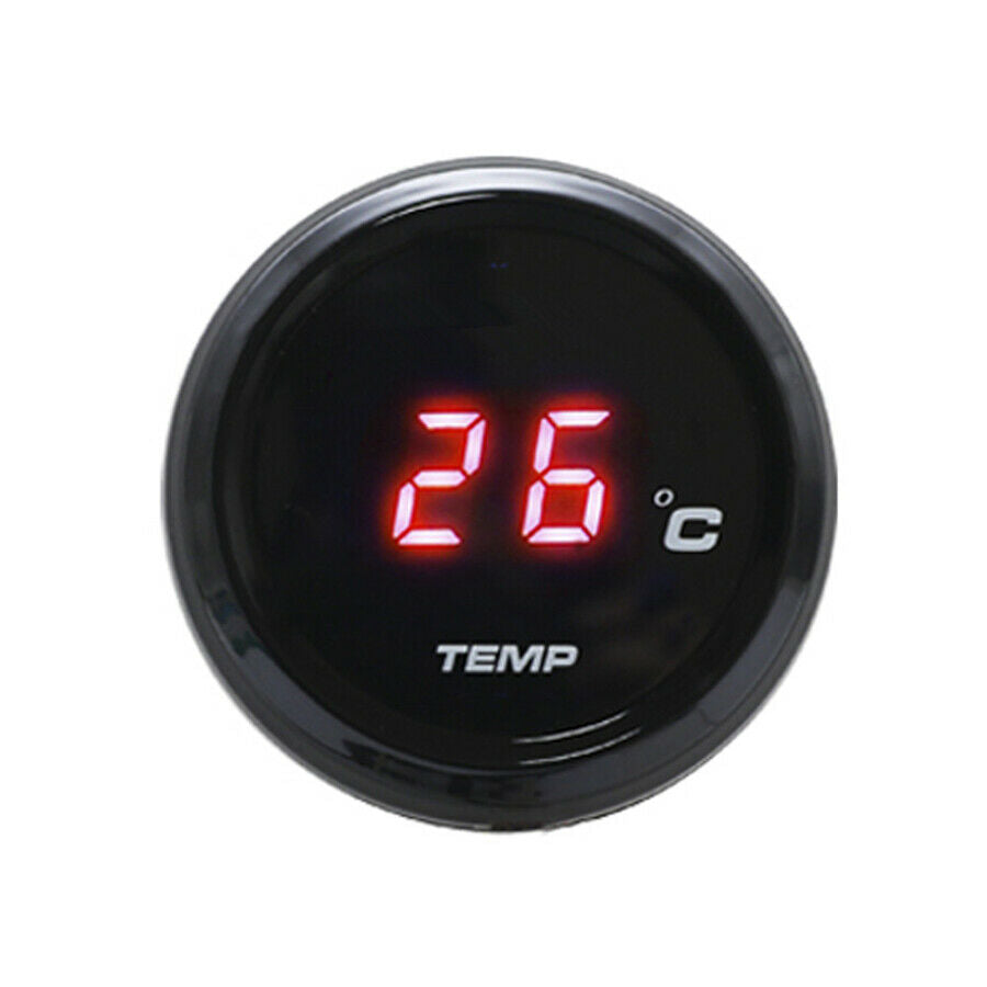 Water Temp Thermometer Motorcycle Digital Gauge Meter Red LED Display DC 12V