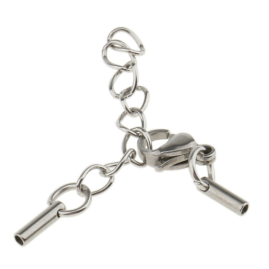 10x Stainless Steel Extender Chain with Lobster Clasp for Necklace Bracelet