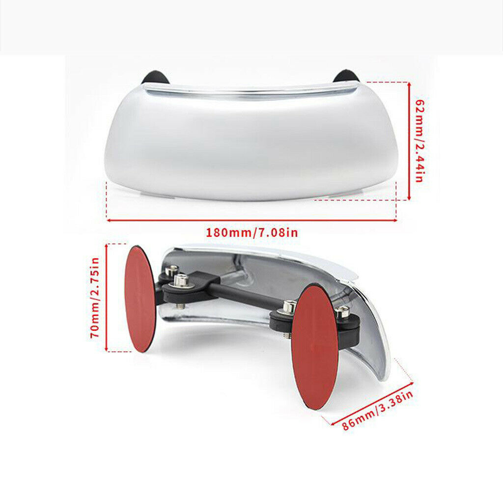 1x Universal Motorcycle Rear view blind spot Mirror 180° Wide Angle Convex