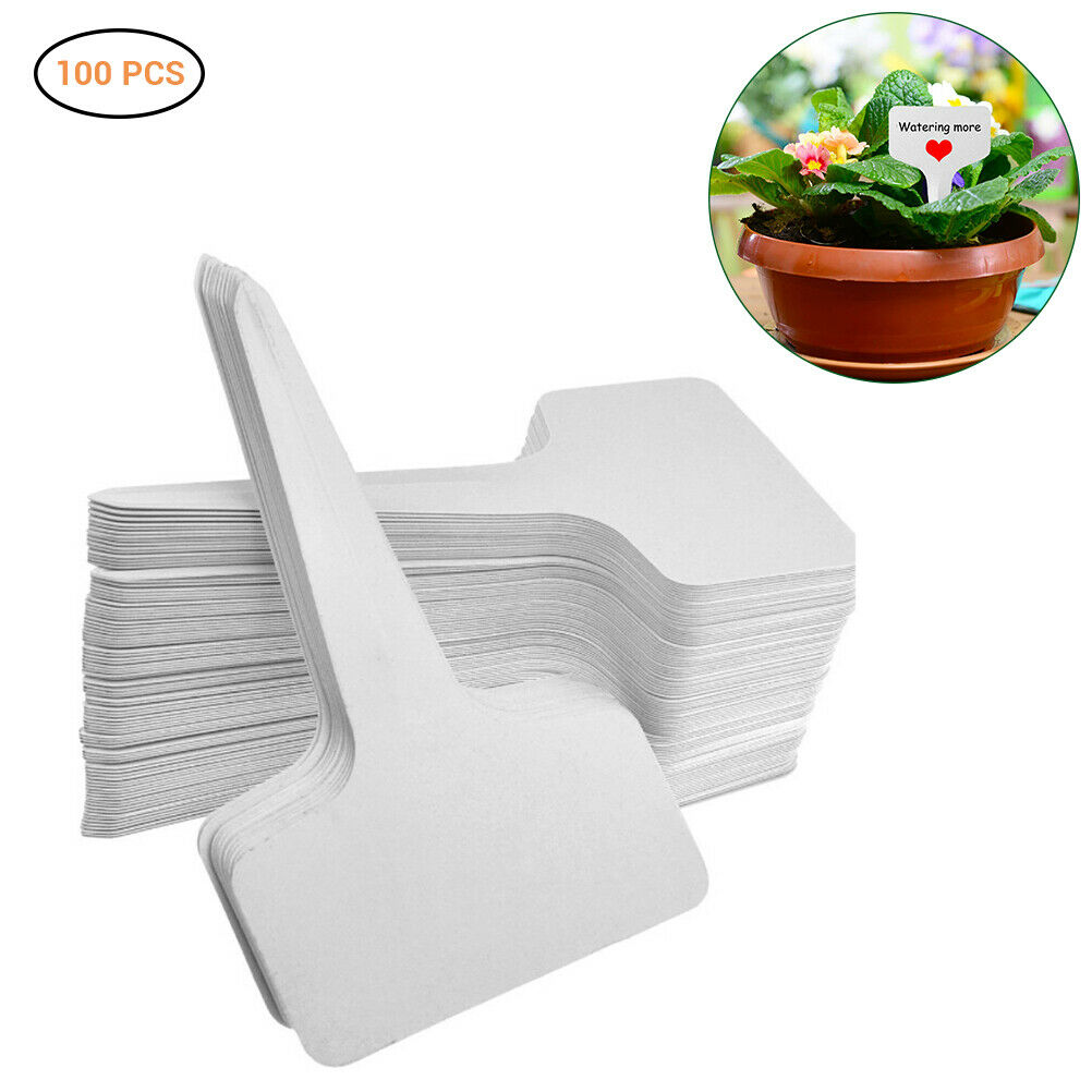 100Pcs Garden Labels White Gardening Plant Sorting Sign Tag Ticket Writing Plate