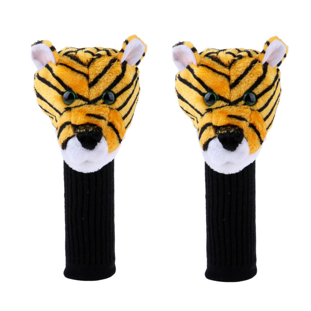 2pcs Tiger Head Golf Club Wood Driver Headcover - Durable & Portable Cool Style