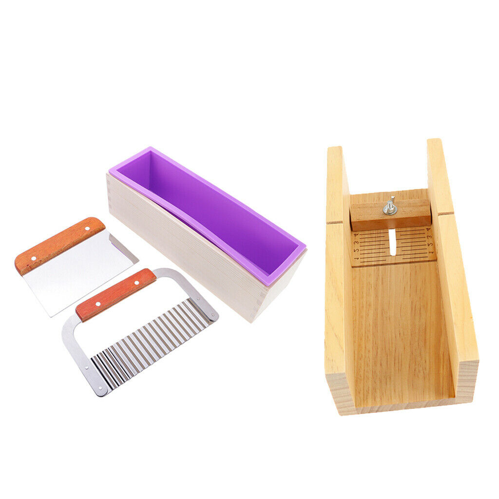4pcs   Silicone   Soap   Mold   with   Soap   Cake   Cutter   Adjustable