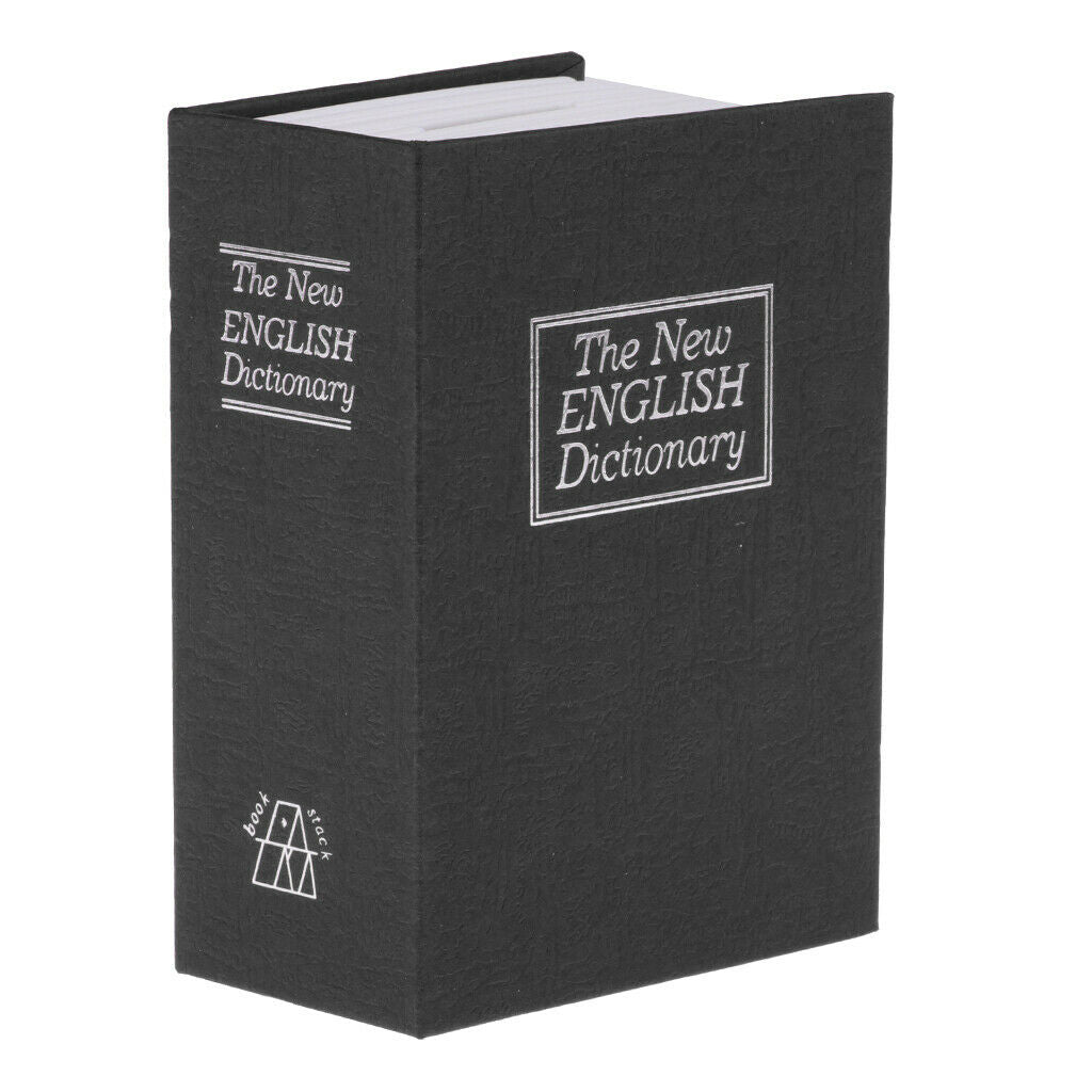 Hidden Dictionary Book Hide Stash with Key Metal Diversion Saving Pot Black