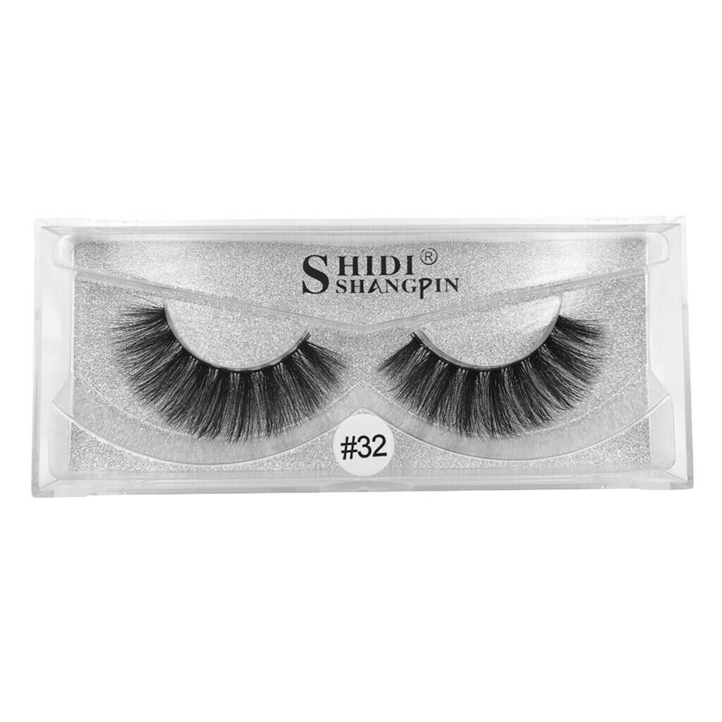 1 Pair Makeup Curl Eyelash Eye Lash Beauty Natural Black Messy Long Lashes -