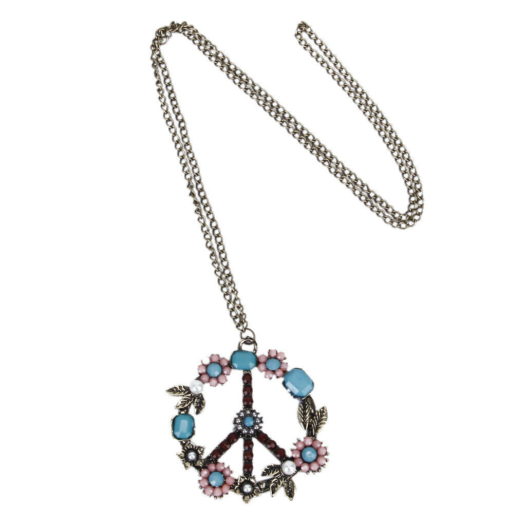 Pendant Necklace Color Cute Beads Flower Symbol Peace Novel Exotic Necklace