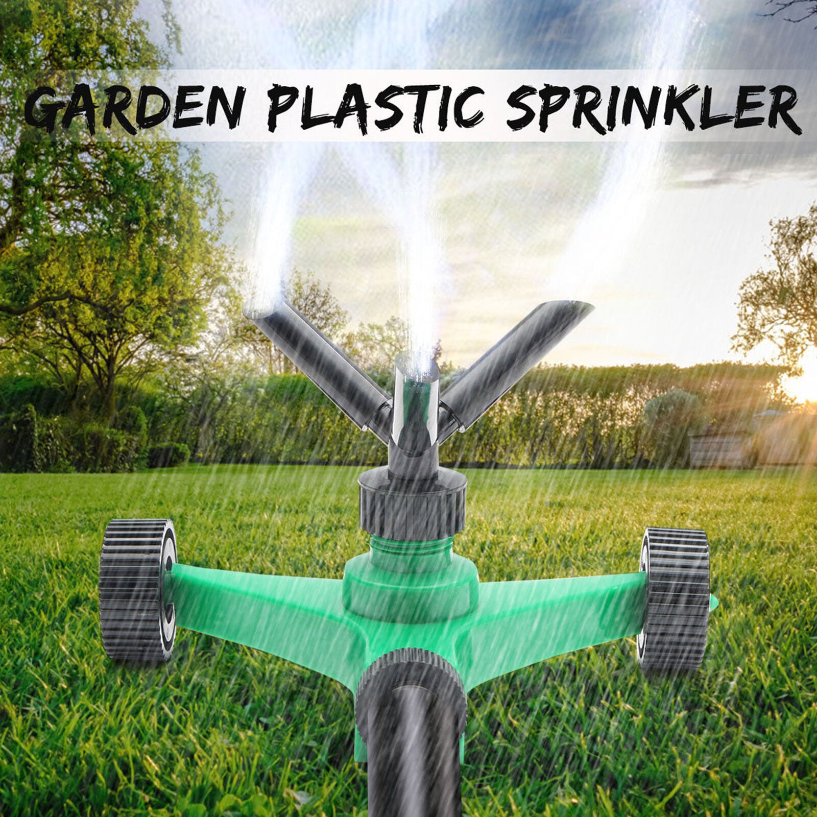 3 Arm Garden Watering Sprinkler Plant Lawn Farmland 360° Spray Irrigation System