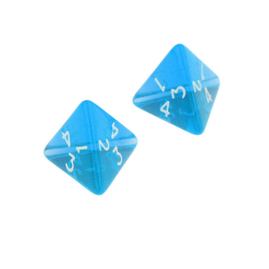 15Pcs Fun Acrylic D4 Dice for TRPG Math Teaching Party Game Casino Supplies