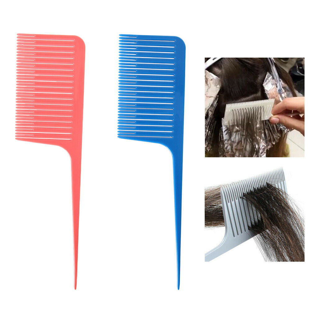 2pcs Plastic Weaving Highlighting Foiling Hair Comb Hair Coloring Combs